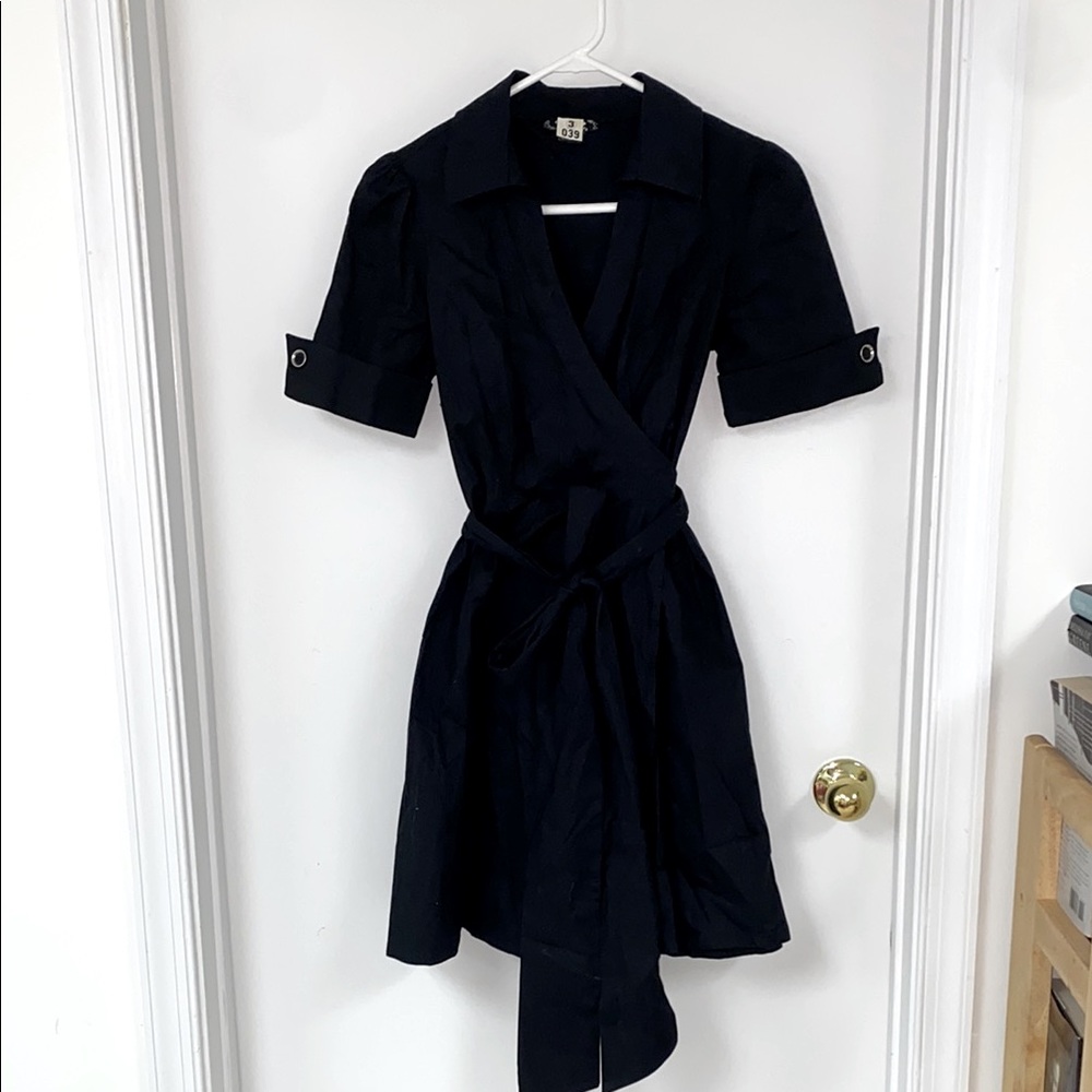 Black Cotton wrap dress